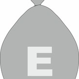 Balónek písmeno E stříbrné